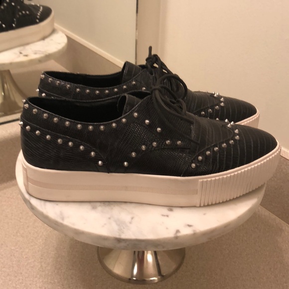 Ash Krush Black studded leather platform shoes - Picture 3 of 8
